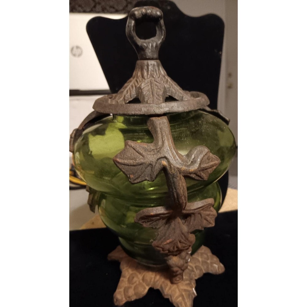 Murano Glass & Cast Iron & Green Glass Rare vintage item